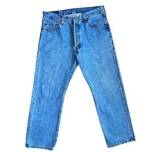 Vintage Y2K Levi's 501 Original Fit Mens Size 35 x‎ 30 Light Wash Denim Jeans